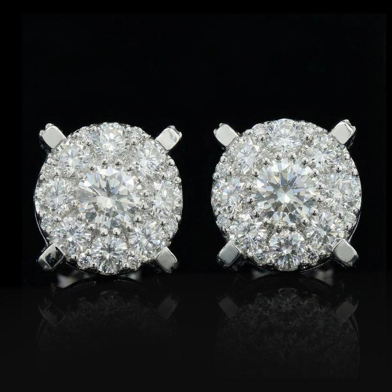 Moissanite Thick Stud Earrings