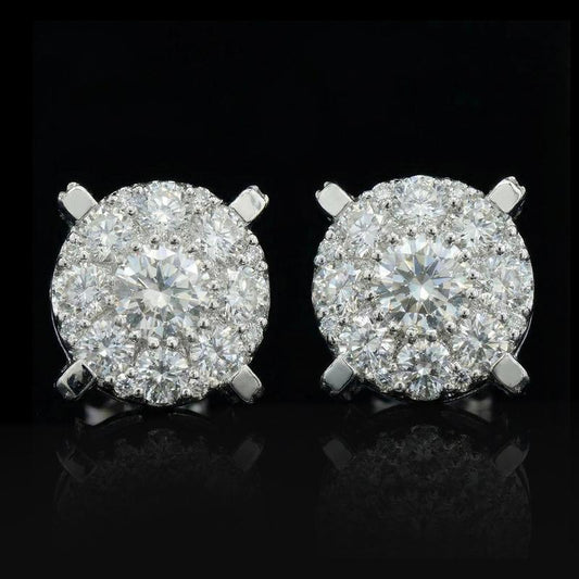 Moissanite Thick Stud Earrings