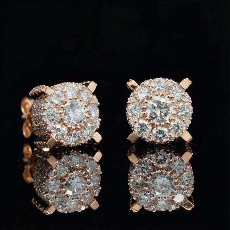 Moissanite Thick Stud Earrings