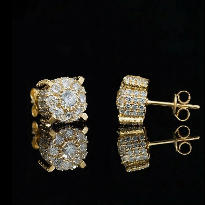 Moissanite Thick Stud Earrings